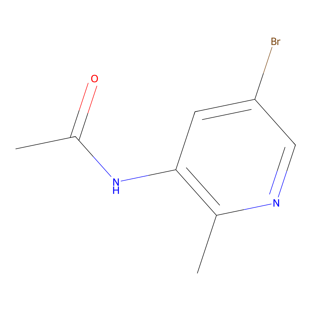 N-(5-bromo-2-methylpyridin-3-yl)acetamide molecular structure, CAS 1301214-71-0