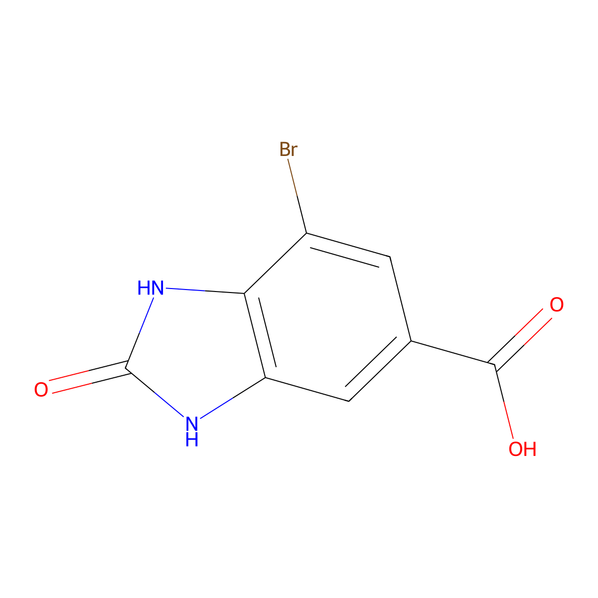 7-bromo-2-oxo-2,3-dihydro-1H-benzo[d]imidazole-5-carboxylic acid molecular structure, CAS 1301214-76-5