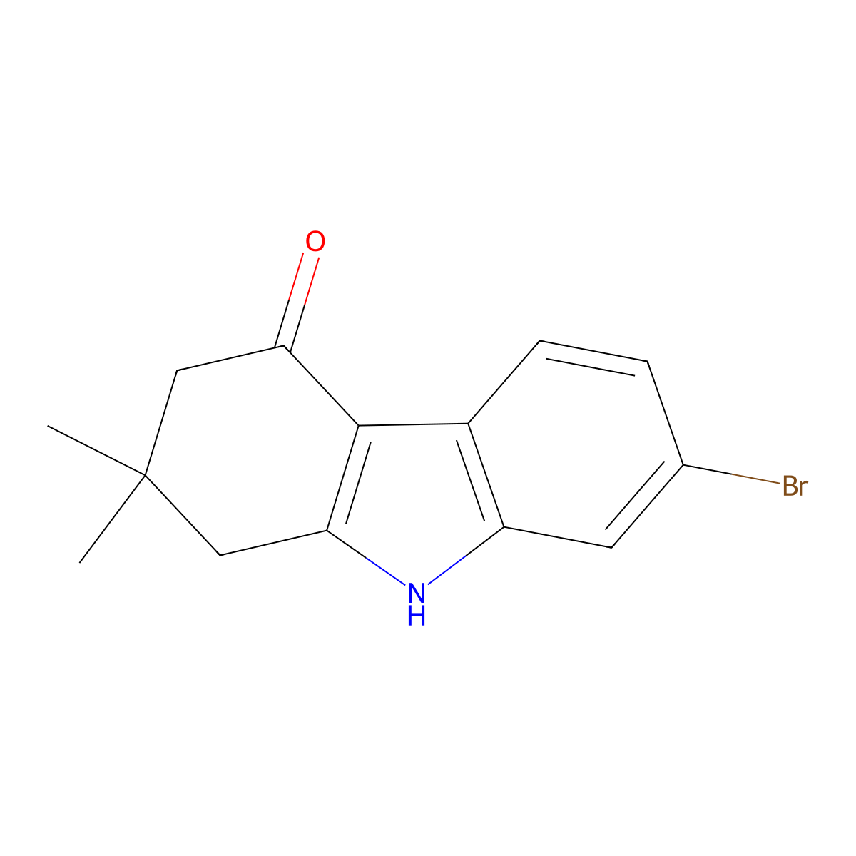 7-Bromo-2,3-dihydro-2,2-dimethyl-1H-carbazol-4(9H)-one molecular structure, CAS 1301219-07-7