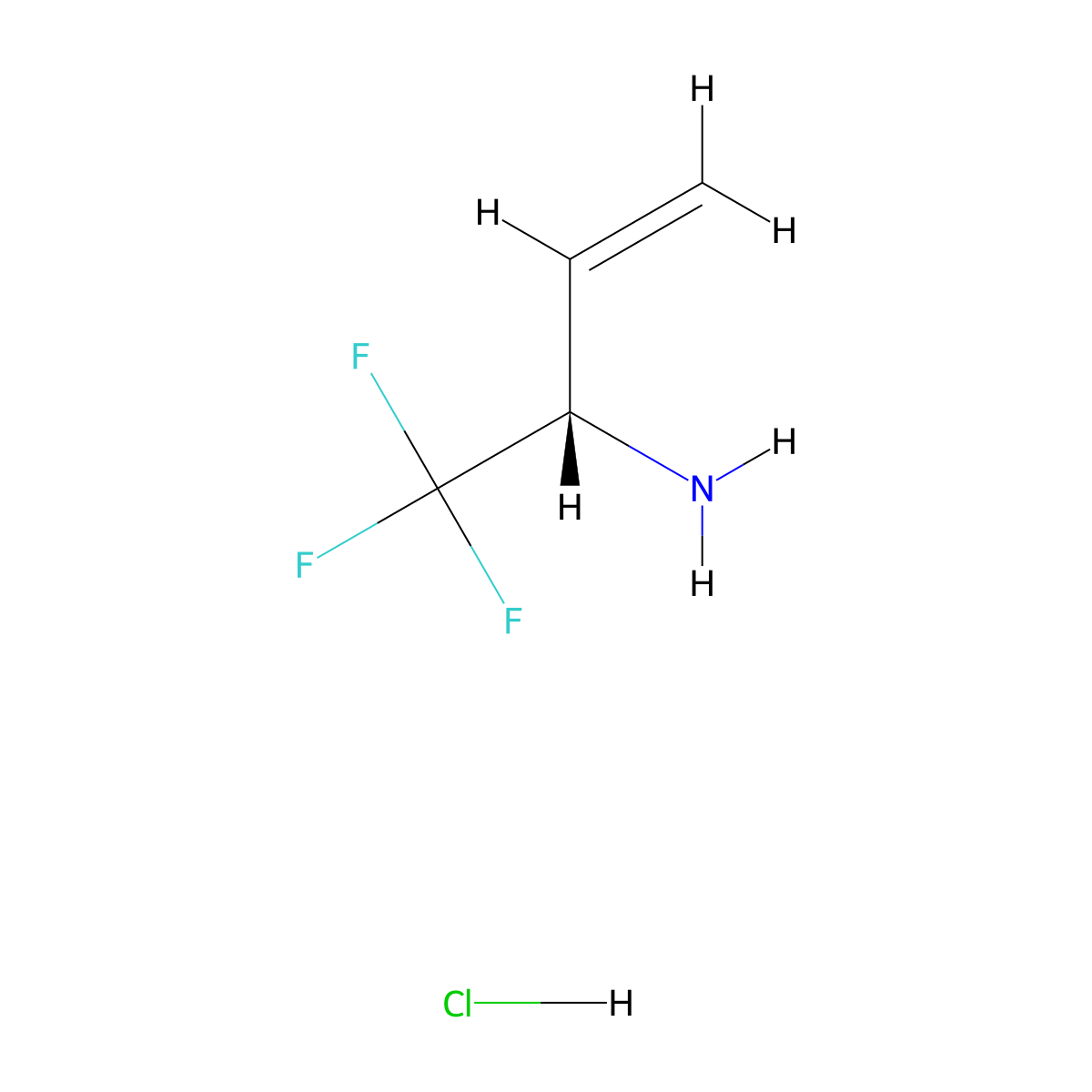 (2S)-1,1,1-trifluorobut-3-en-2-amine hydrochloride molecular structure, CAS 1301227-81-5