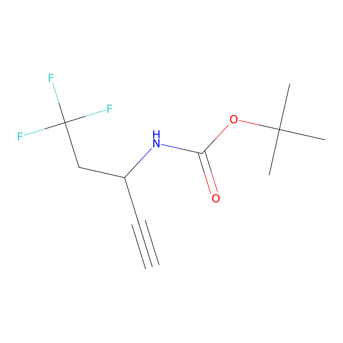 tert-butyl N-(5,5,5-trifluoropent-1-yn-3-yl)carbamate molecular structure, CAS 1301229-61-7
