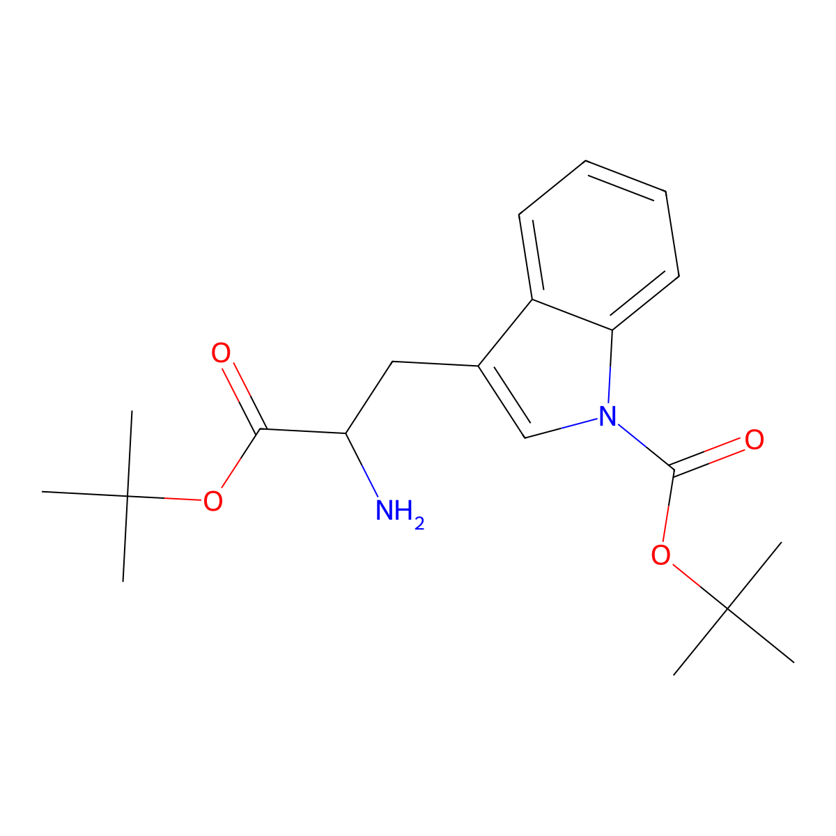 tert-butyl 3-[(2R)-2-amino-3-(tert-butoxy)-3-oxopropyl]-1H-indole-1-carboxylate molecular structure, CAS 1301235-59-5