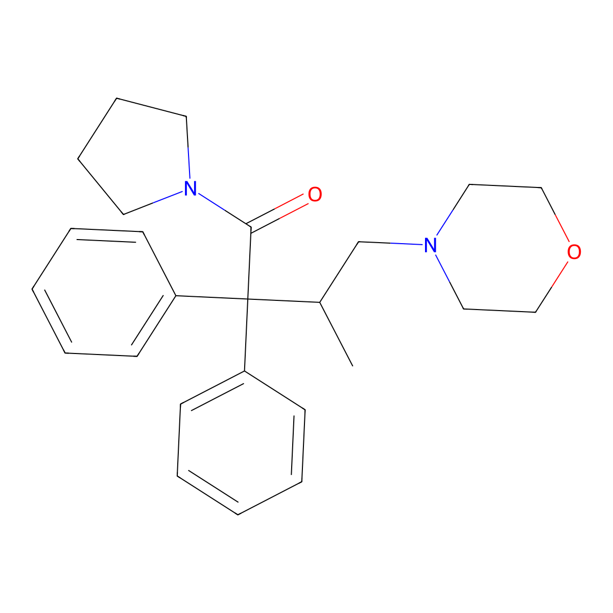 Dextromoramide molecular structure, CAS 13013-15-5