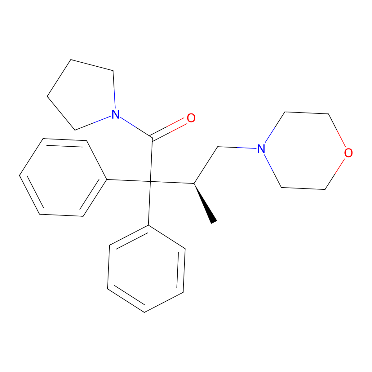 Dextromoramide molecular structure, CAS 13013-15-5
