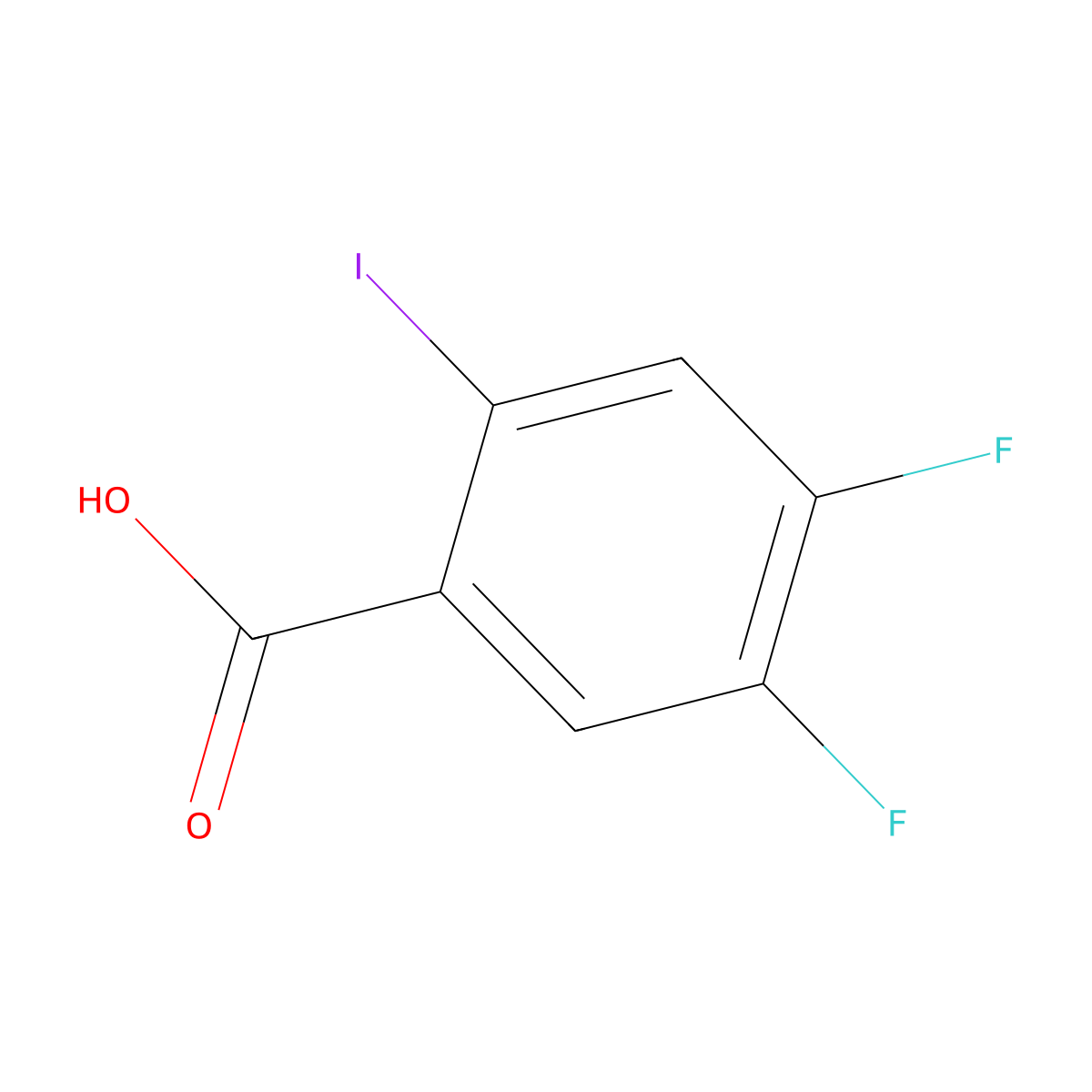4,5-Difluoro-2-iodobenzoic acid molecular structure, CAS 130137-05-2