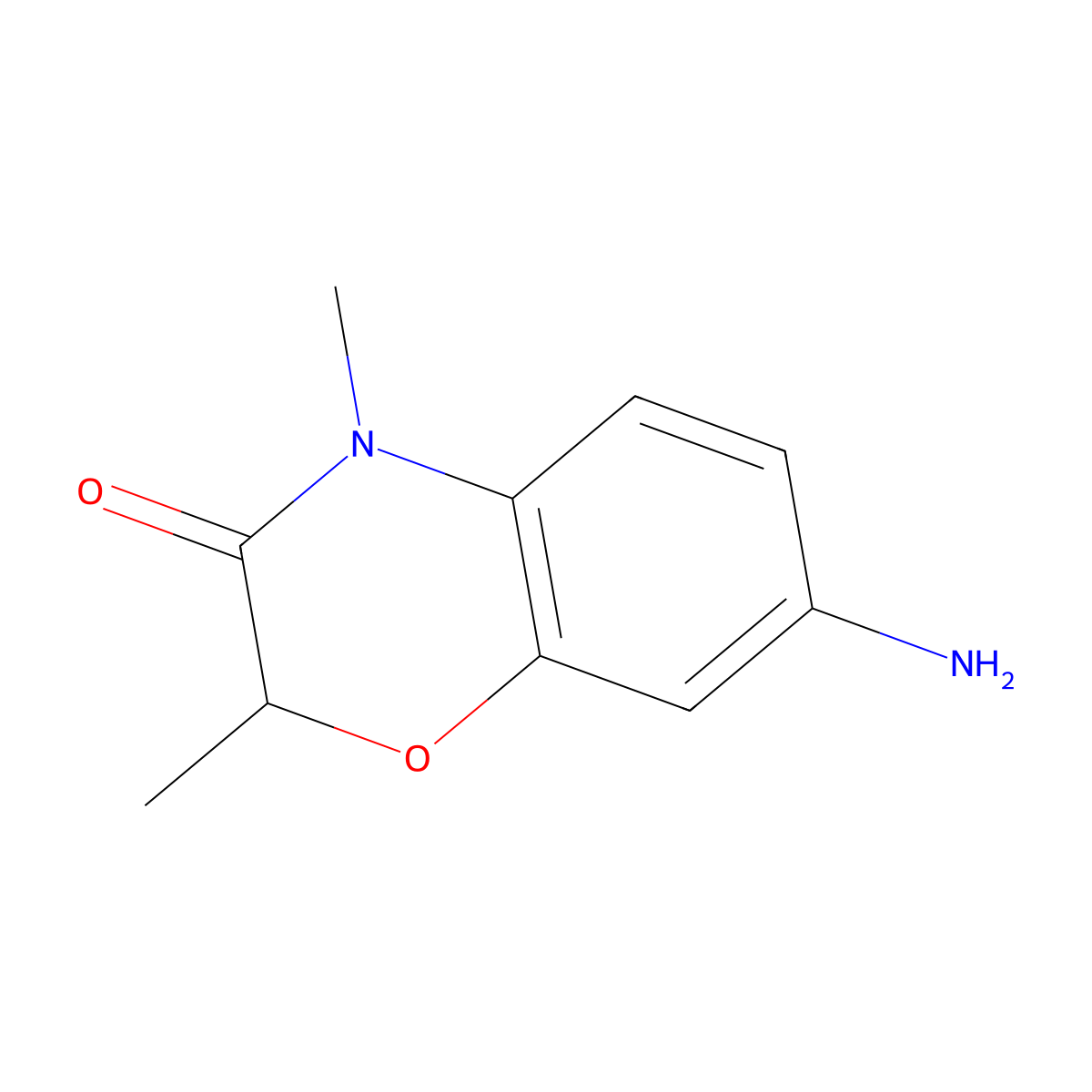 7-Amino-2,4-dimethyl-2H-1,4-benzoxazin-3(4H)-one molecular structure, CAS 130137-40-5