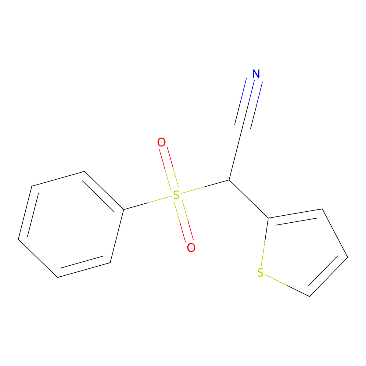 2-(Benzenesulfonyl)-2-(thiophen-2-yl)acetonitrile molecular structure, CAS 130138-43-1