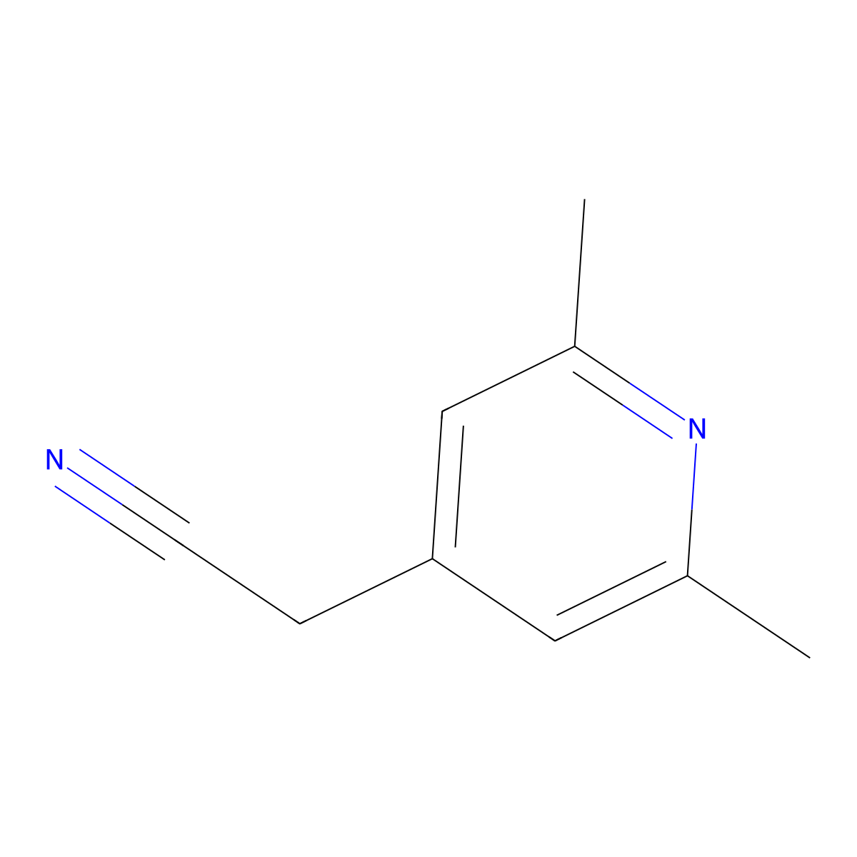 4-Cyanomethyl-2,6-dimethylpyridine molecular structure, CAS 130138-46-4