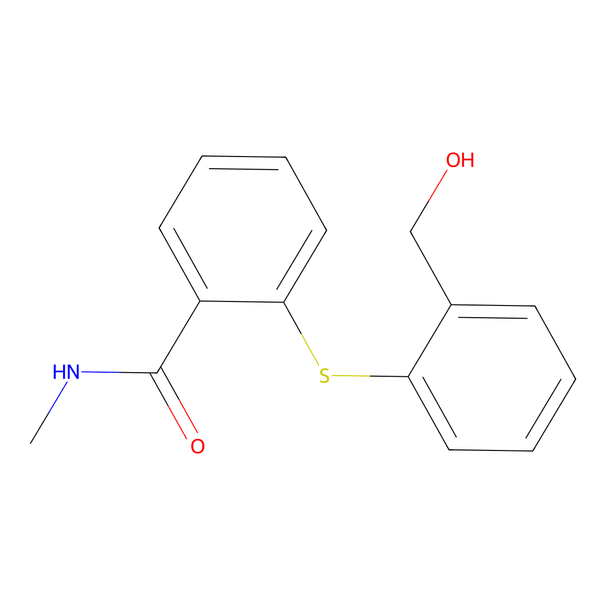 N1-methyl-2-{[2-(hydroxymethyl)phenyl]thio}benzamide molecular structure, CAS 130138-87-3