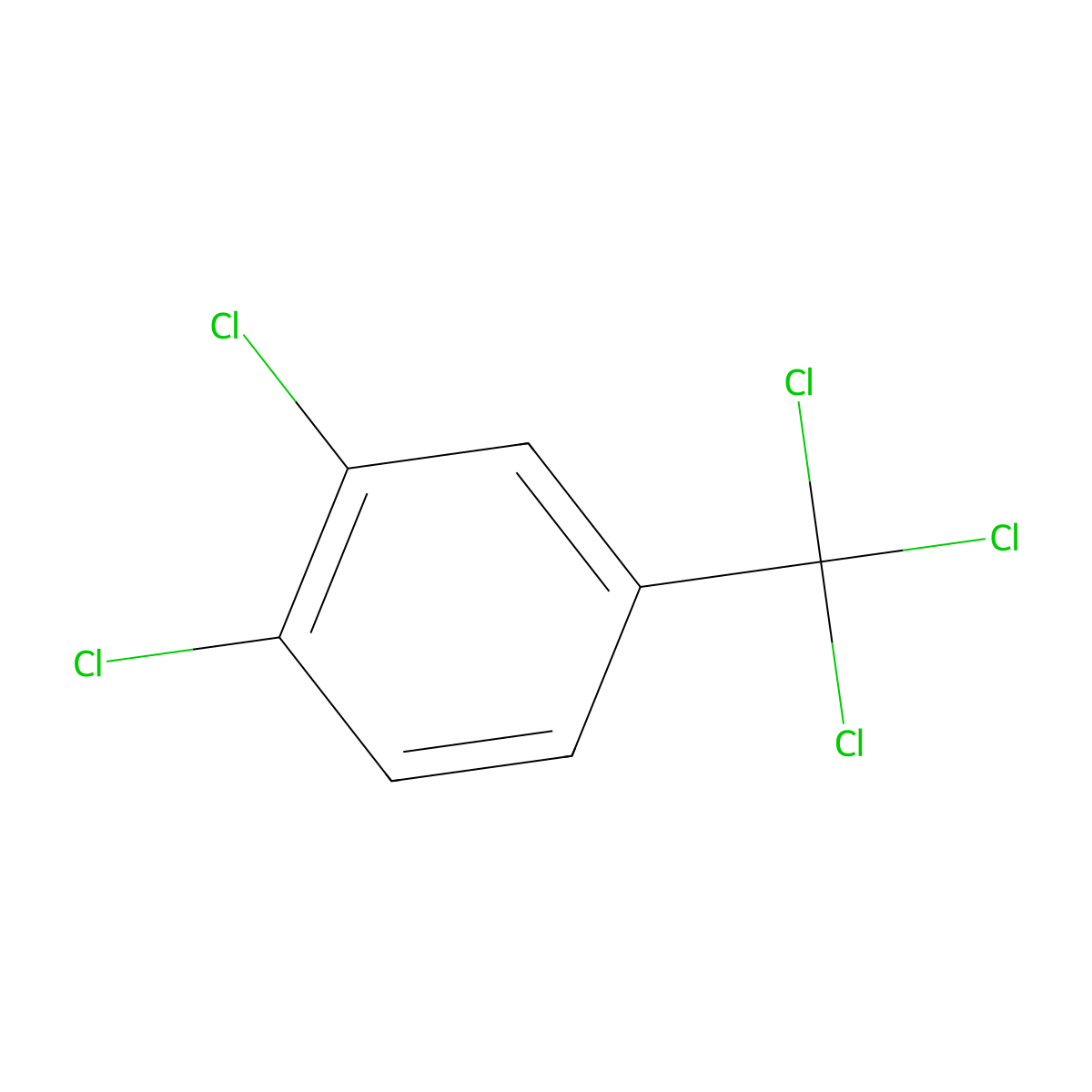 3,4-Dichlorophenyltrichloromethane molecular structure, CAS 13014-24-9