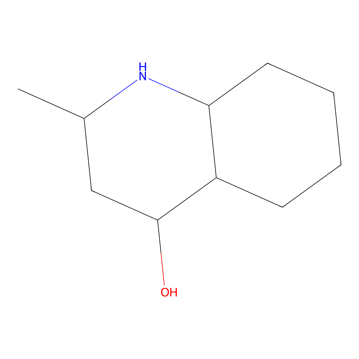 4-Quinolinol, decahydro-2-methyl- molecular structure, CAS 13014-69-2