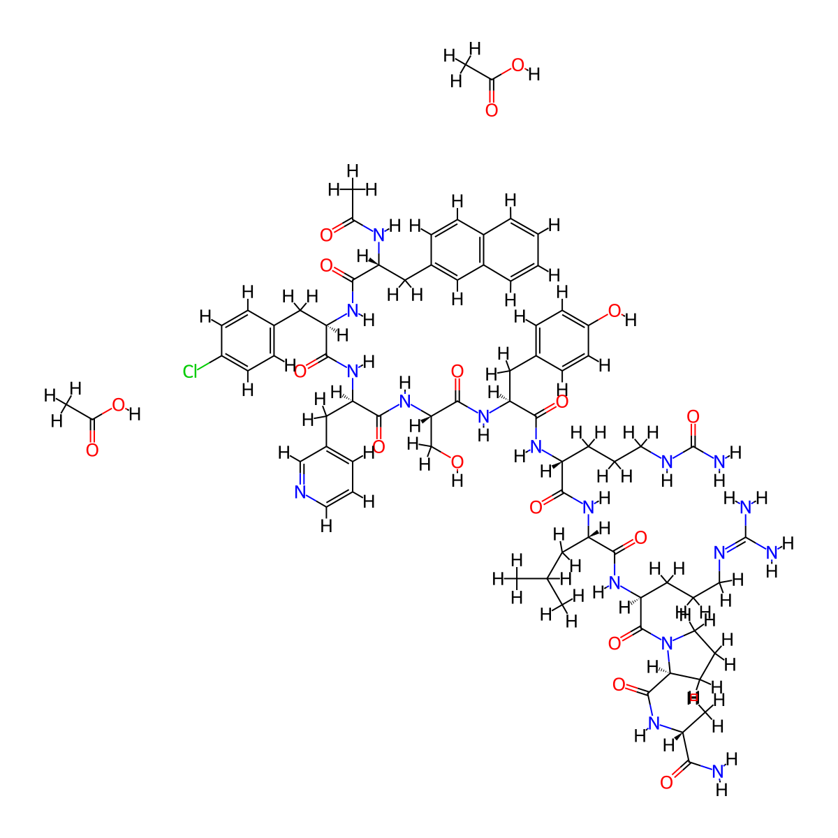 Cetrotide molecular structure, CAS 130143-01-0