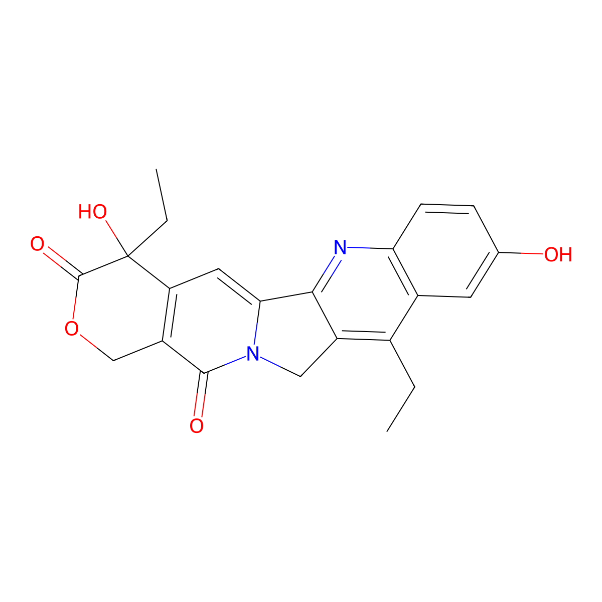 7-Ethyl-10-hydroxy camptothecin, (rac)- molecular structure, CAS 130144-34-2