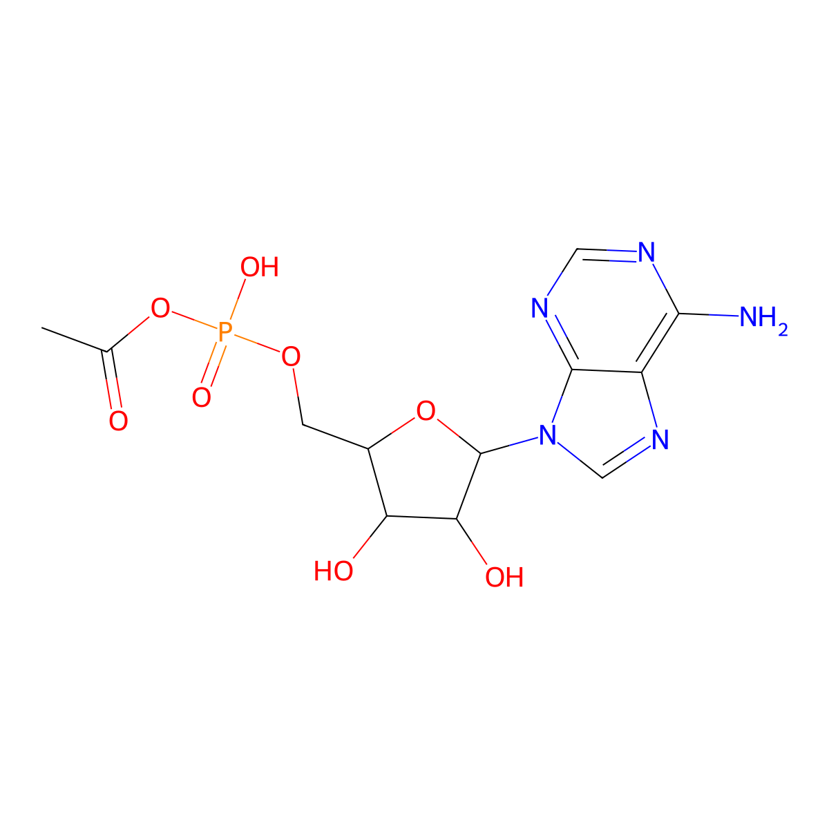 5'-Adenylic acid, anhydride with acetic acid (1:1) molecular structure, CAS 13015-87-7