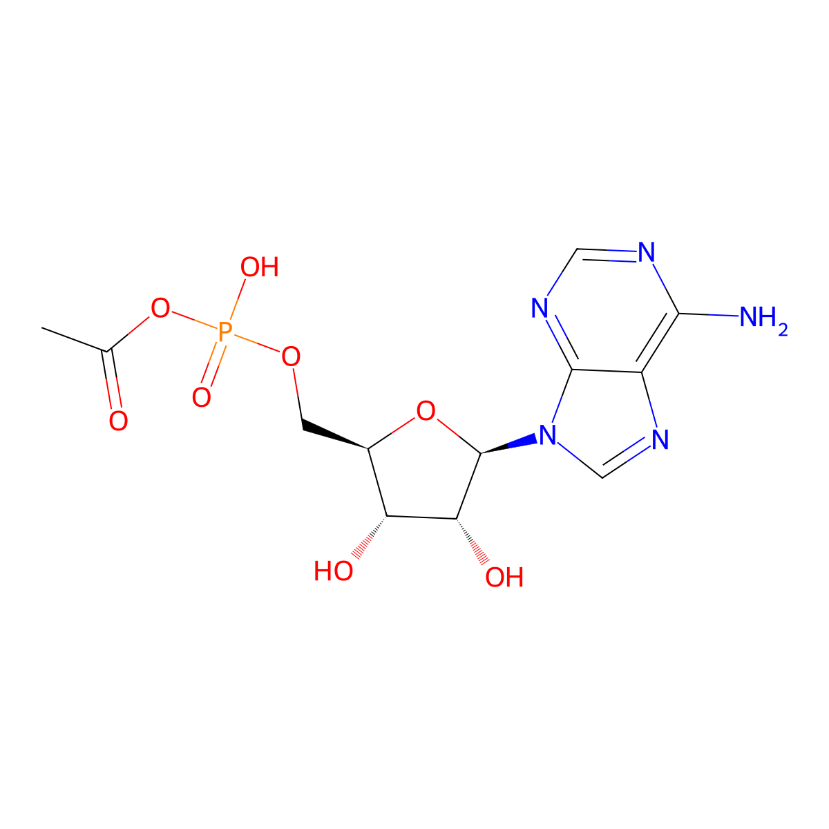 5'-Adenylic acid, anhydride with acetic acid (1:1) molecular structure, CAS 13015-87-7