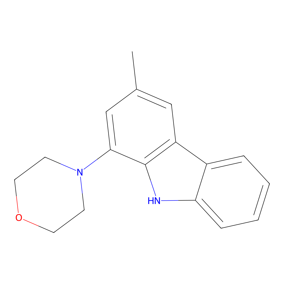 4-(3-methyl-9H-carbazol-1-yl)morpholine molecular structure, CAS 130159-43-2