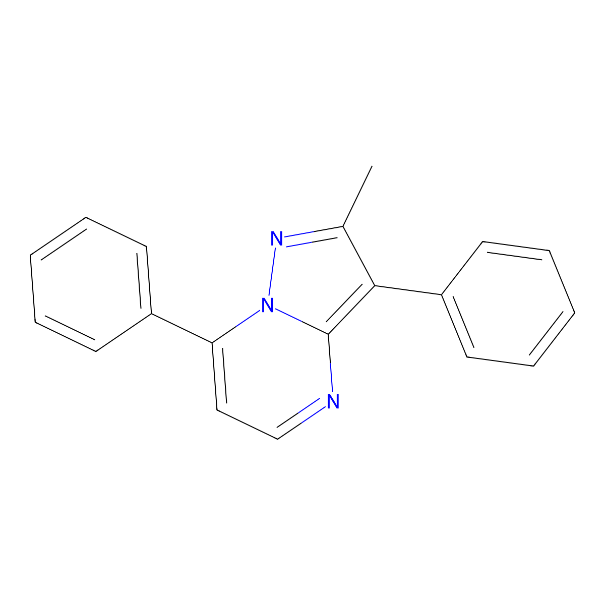 2-Methyl-3,7-diphenylpyrazolo[1,5-a]pyrimidine molecular structure, CAS 130159-70-5