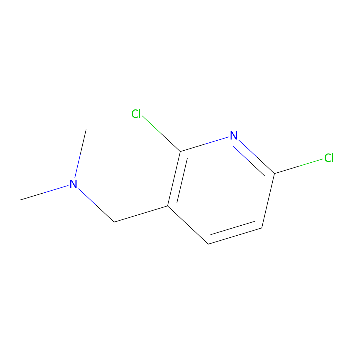 [(2,6-Dichloropyridin-3-yl)methyl]dimethylamine molecular structure, CAS 130161-51-2