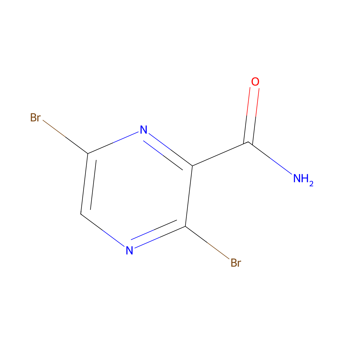 3,6-Dibromopyrazine-2-carboxamide molecular structure, CAS 1301613-77-3