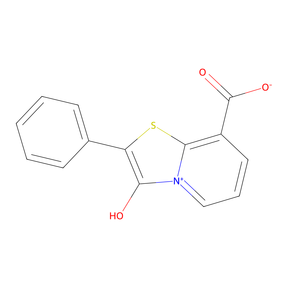 8-Carboxy-2-phenyl[1,3]thiazolo[3,2-a]pyridin-4-ium-3-olate molecular structure, CAS 1301679-00-4