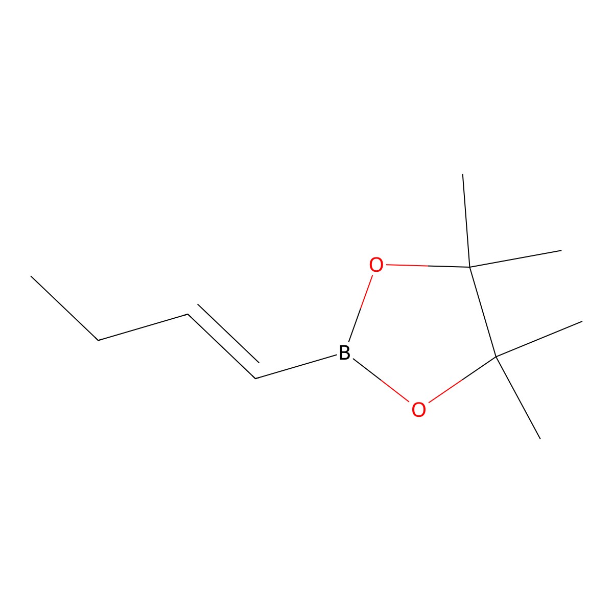 (E)-2-(But-1-en-1-yl)-4,4,5,5-tetramethyl-1,3,2-dioxaborolane molecular structure, CAS 1301680-12-5