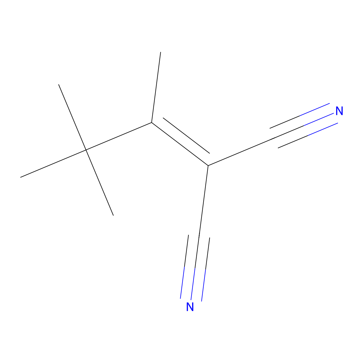 (3,3-Dimethylbutan-2-ylidene)propanedinitrile molecular structure, CAS 13017-53-3