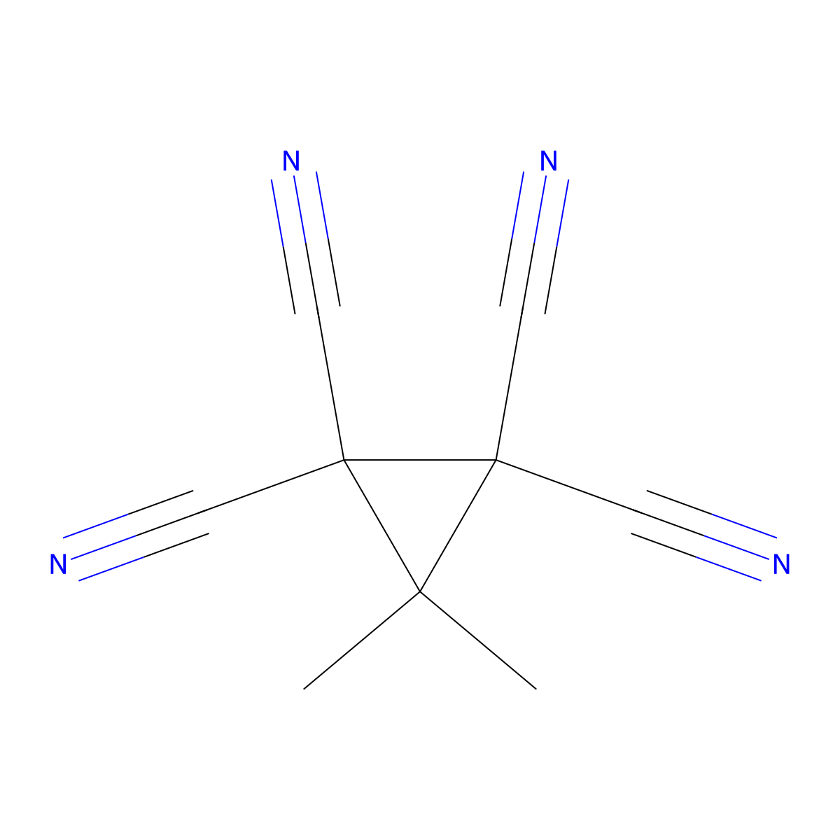 1,1,2,2-Cyclopropanetetracarbonitrile, 3,3-dimethyl- molecular structure, CAS 13017-67-9