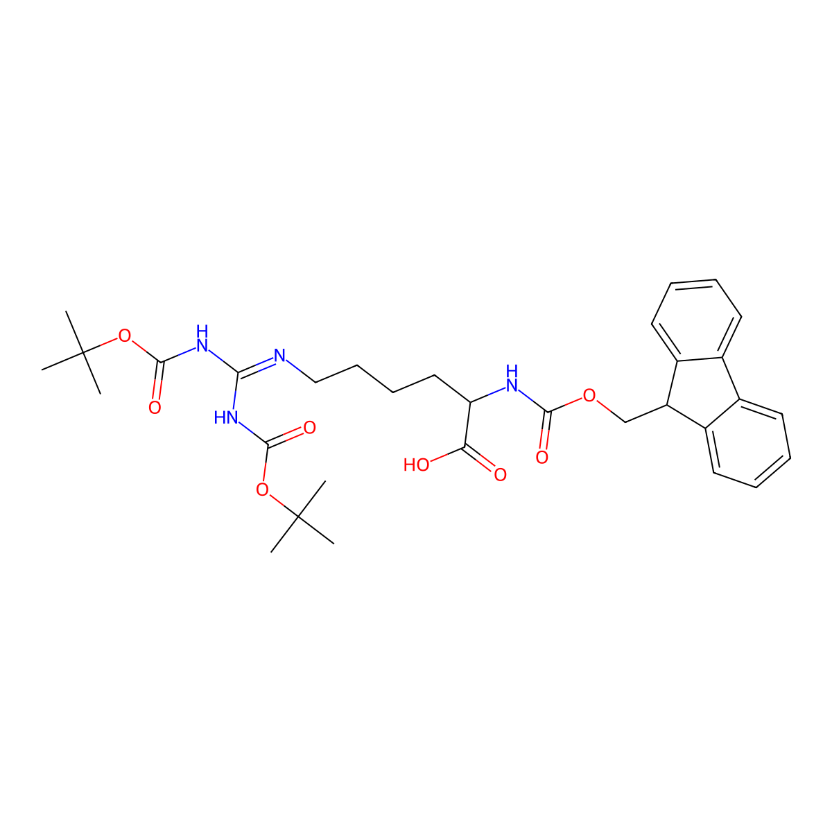 Fmoc-D-homoArg(Boc)2-OH molecular structure, CAS 1301706-40-0