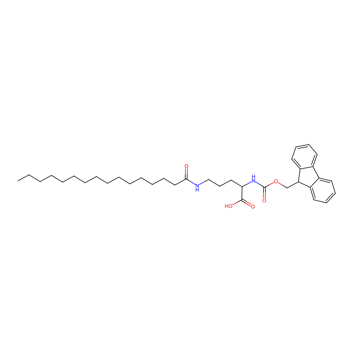Fmoc-L-Orn(Palm)-OH molecular structure, CAS 1301706-41-1