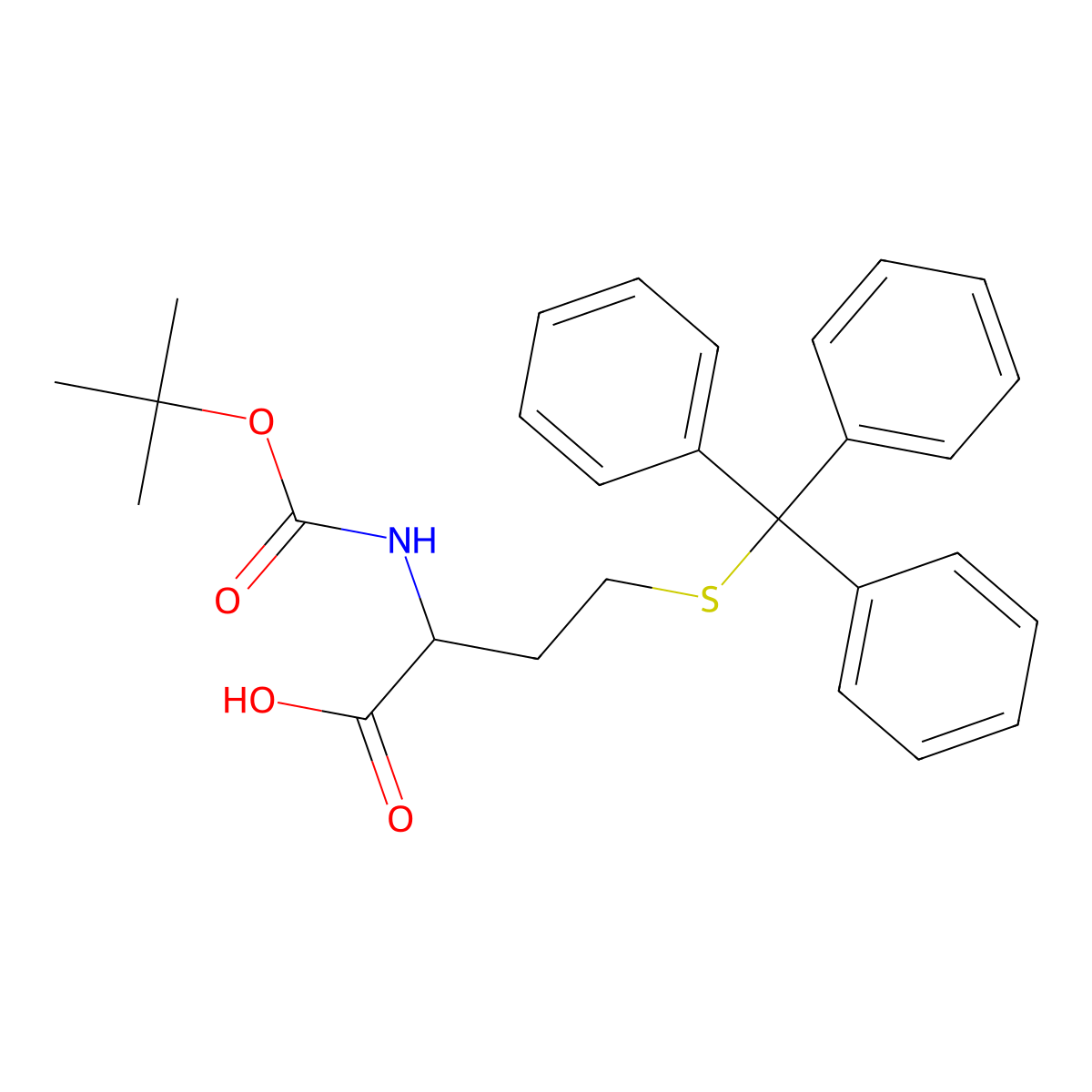 (R)-2-((tert-Butoxycarbonyl)amino)-4-(tritylthio)butanoic acid molecular structure, CAS 1301706-43-3