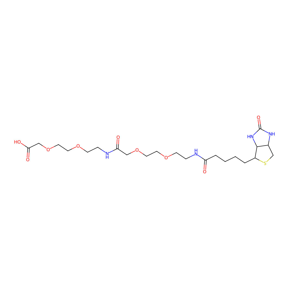 Biotinyl-AEEAc-AEEAc-OH molecular structure, CAS 1301706-65-9