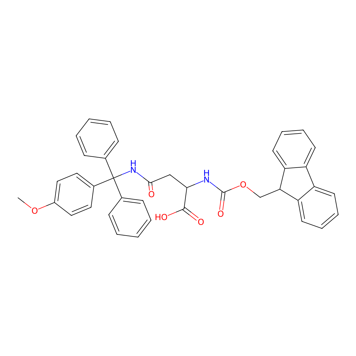 Fmoc-Asn(Mmt)-OH molecular structure, CAS 1301706-68-2