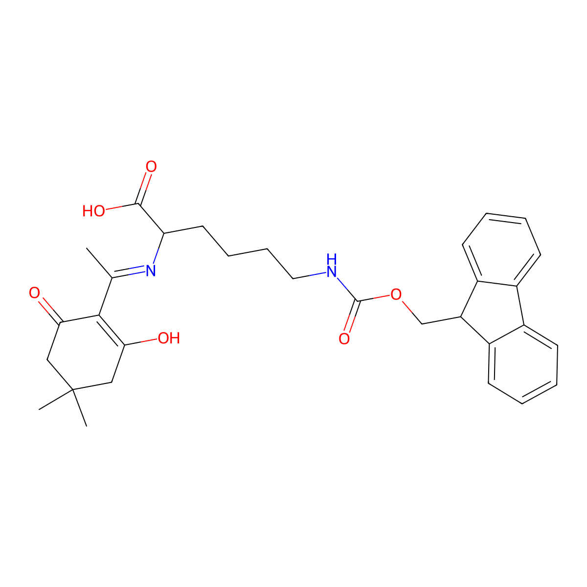 Dde-D-Lys(Fmoc)-OH molecular structure, CAS 1301706-71-7