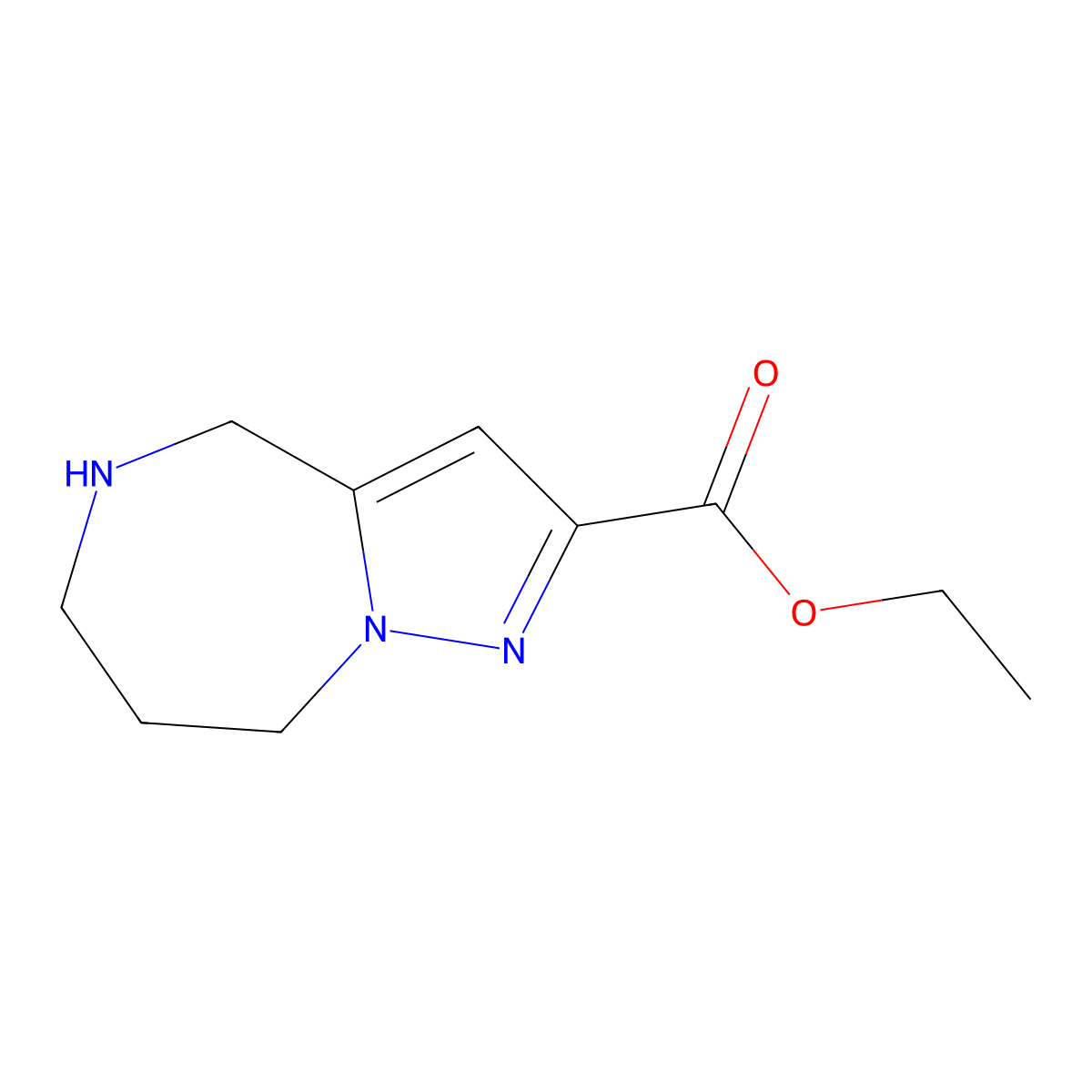 ethyl 5,6,7,8-tetrahydro-4H-pyrazolo[1,5-a][1,4]diazepine-2-carboxylate molecular structure, CAS 1301713-93-8