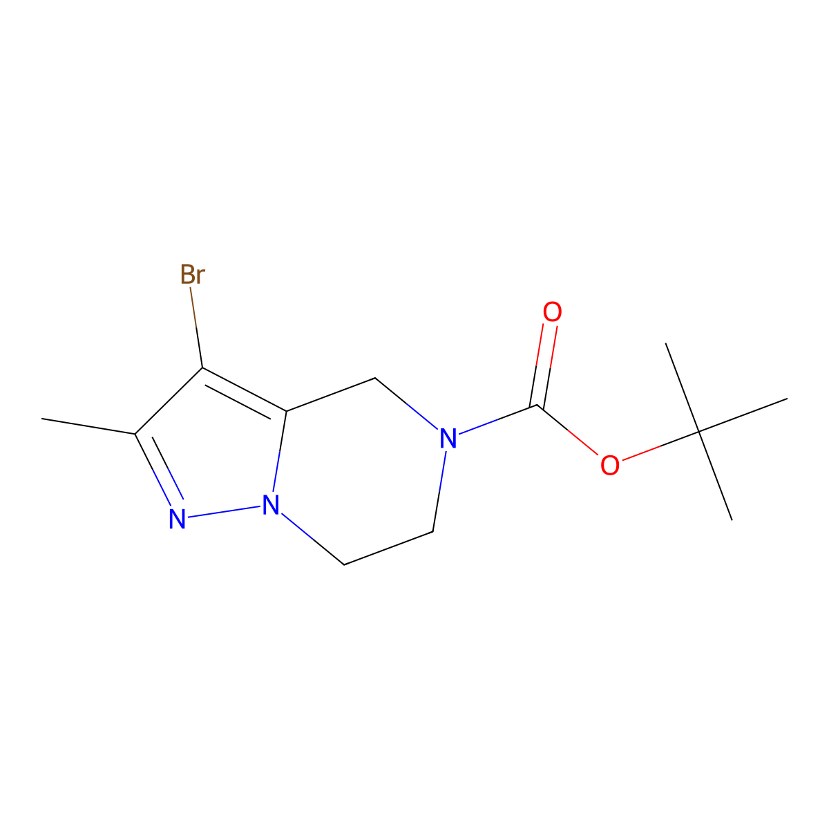 tert-Butyl 3-bromo-2-methyl-6,7-dihydropyrazolo[1,5-a]pyrazine-5(4H)-carboxylate molecular structure, CAS 1301714-08-8