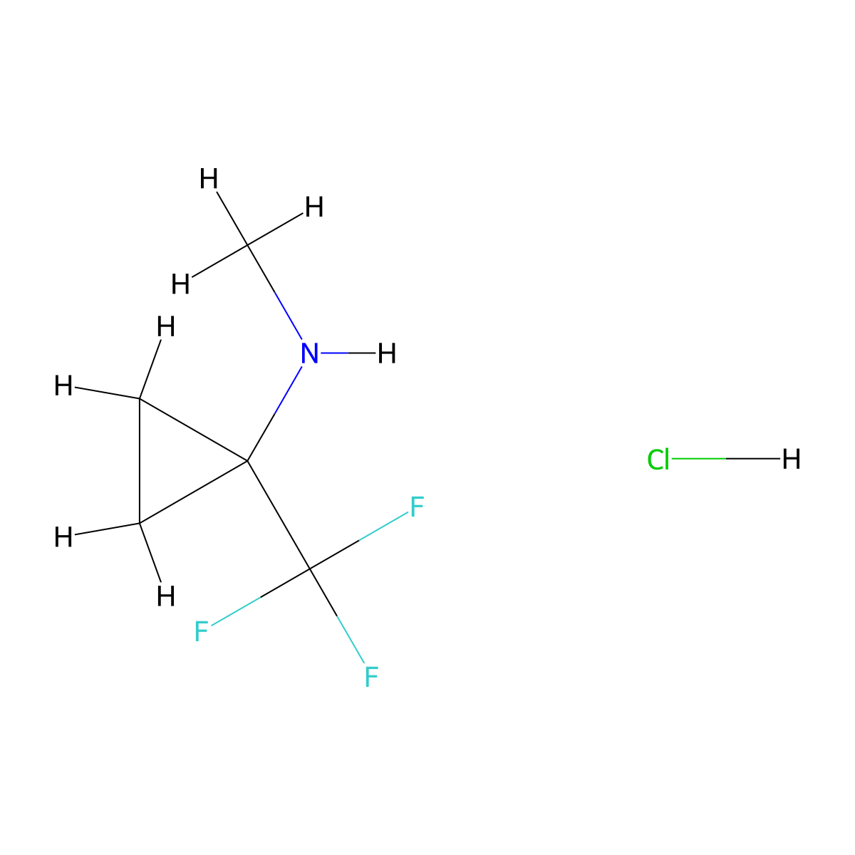 N-methyl-1-(trifluoromethyl)cyclopropan-1-amine hydrochloride molecular structure, CAS 1301714-23-7
