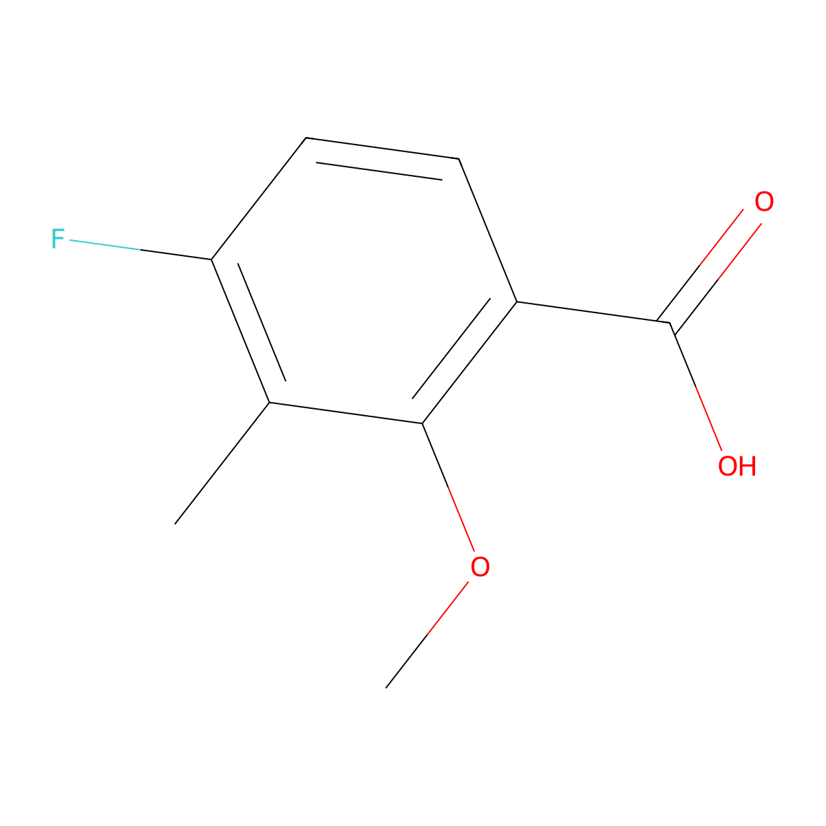 4-Fluoro-2-methoxy-3-methylbenzoic acid molecular structure, CAS 1301718-06-8