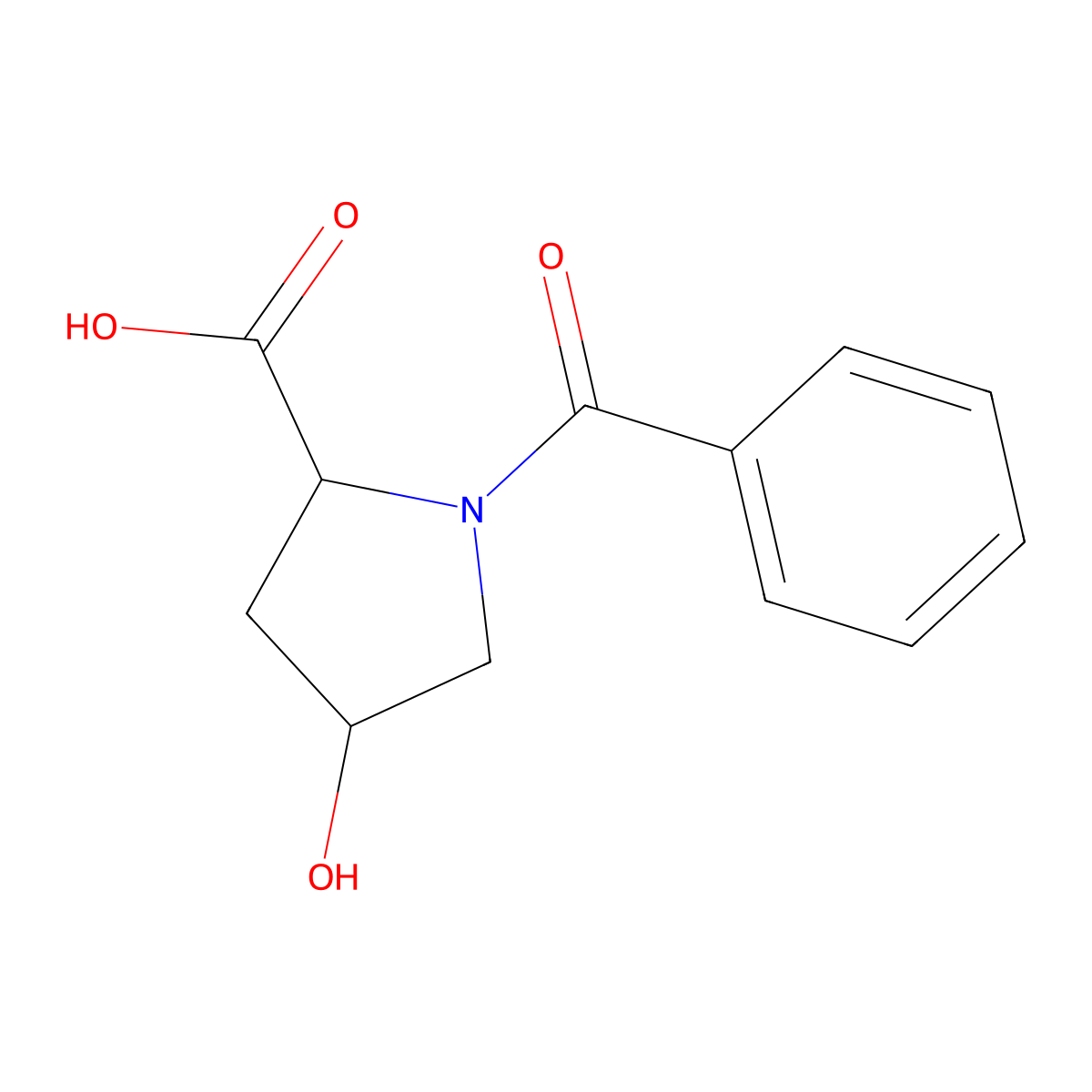 1-Benzoyl-4-hydroxypyrrolidine-2-carboxylic acid molecular structure, CAS 1301738-43-1