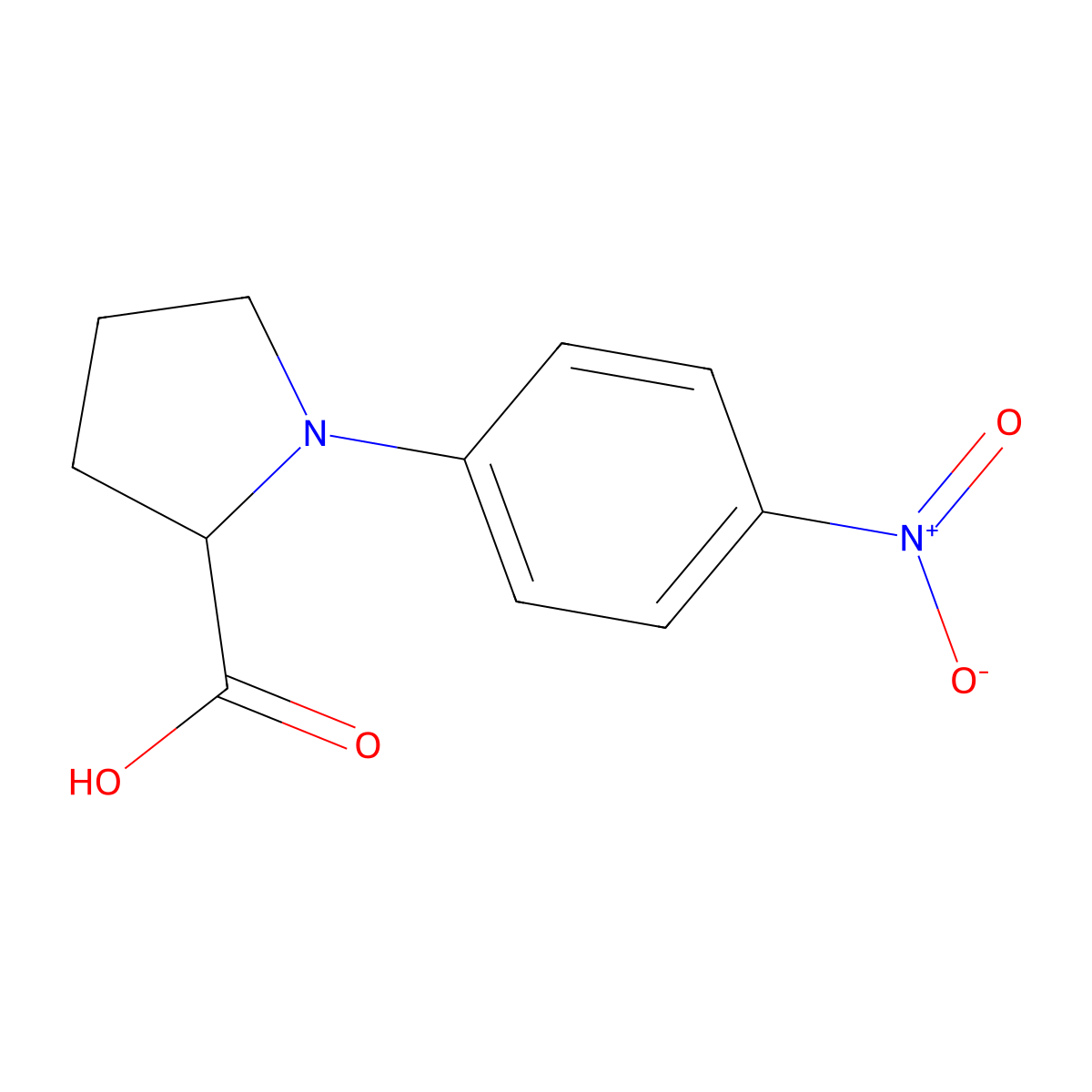 1-(4-Nitrophenyl)pyrrolidine-2-carboxylic acid molecular structure, CAS 1301738-56-6