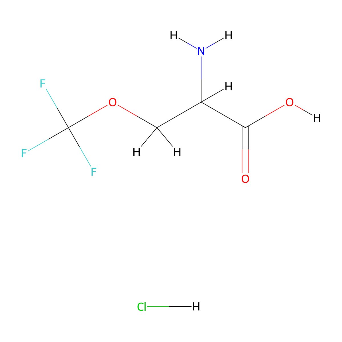 2-Amino-3-(trifluoromethoxy)propionic acid hydrochloride molecular structure, CAS 1301738-59-9