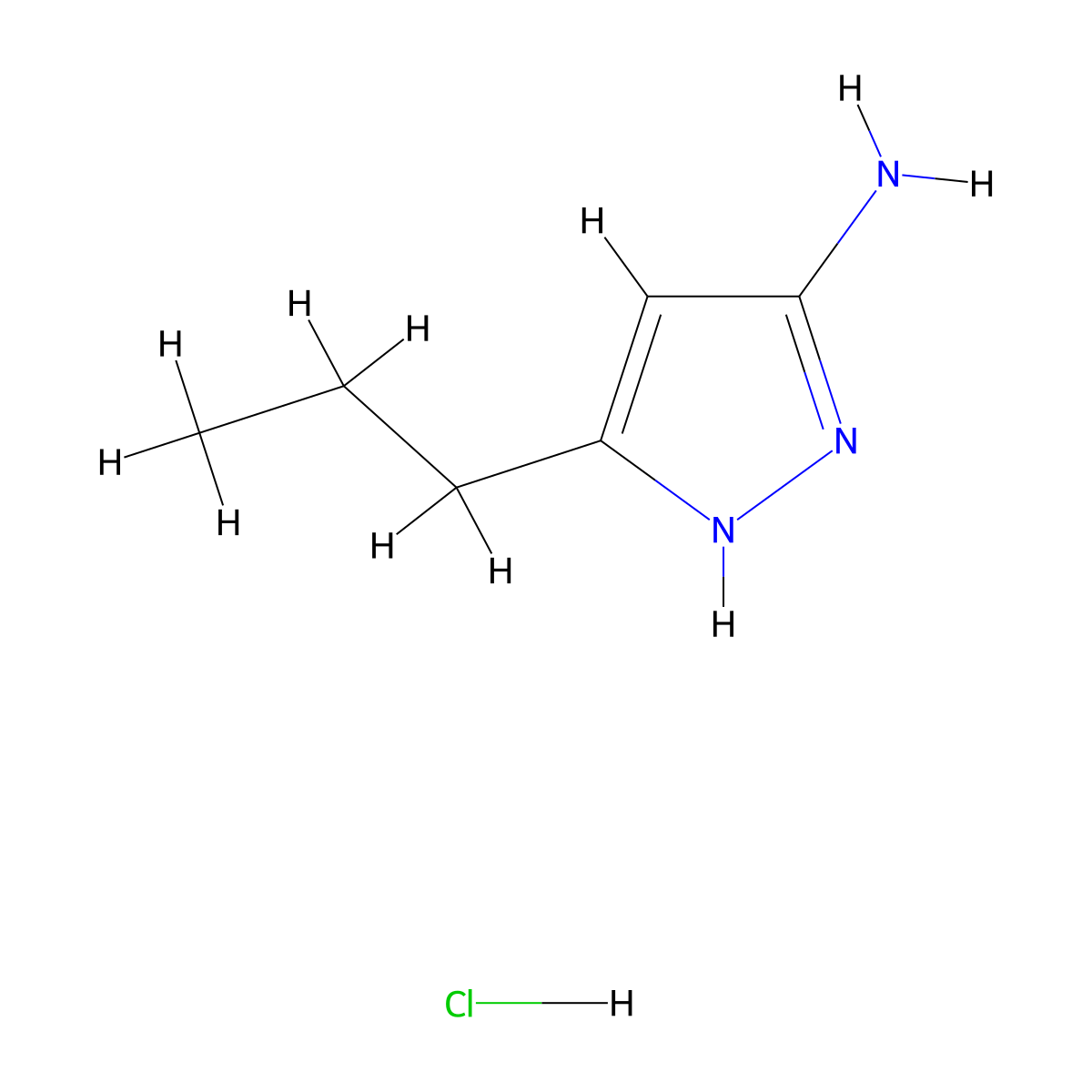 5-propyl-1H-pyrazol-3-amine hydrochloride molecular structure, CAS 1301738-66-8