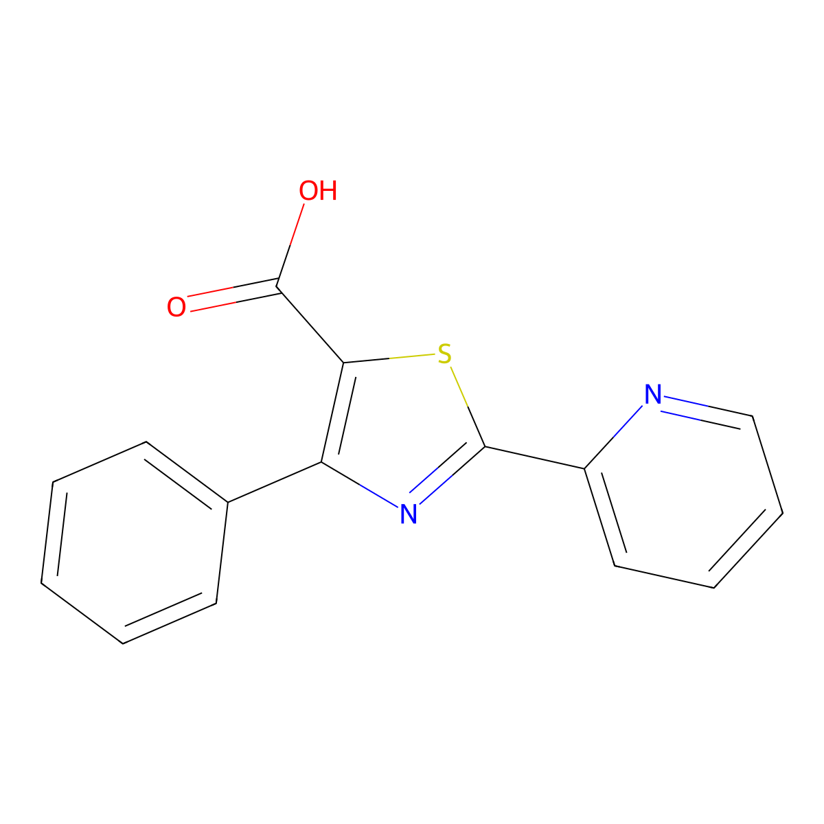4-Phenyl-2-(2-pyridyl)thiazole-5-carboxylic acid molecular structure, CAS 1301738-68-0