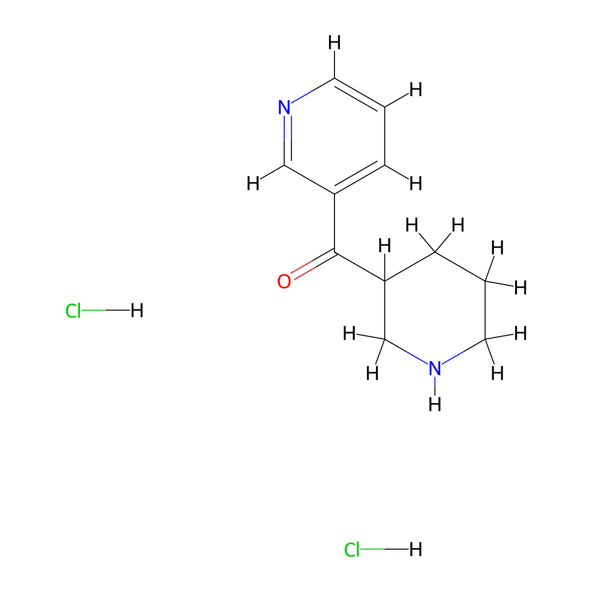 3-Piperidinyl(3-pyridinyl)methanone dihydrochloride molecular structure, CAS 1301738-69-1