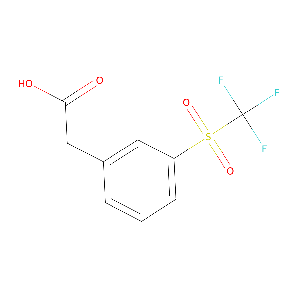 3-(Trifluoromethylsulfonyl)phenylacetic acid molecular structure, CAS 1301739-14-9