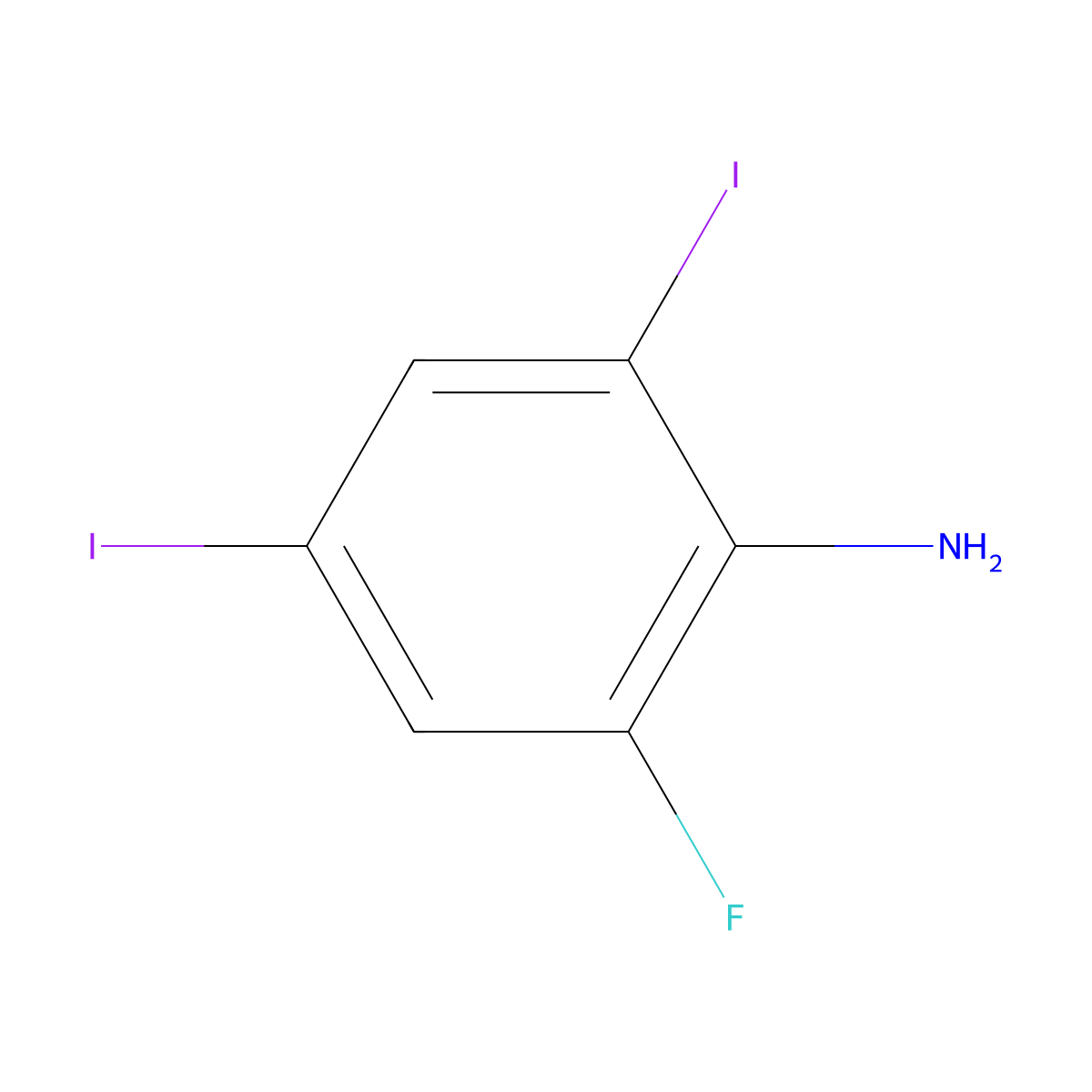 2-Fluoro-4,6-diiodoaniline molecular structure, CAS 1301739-25-2