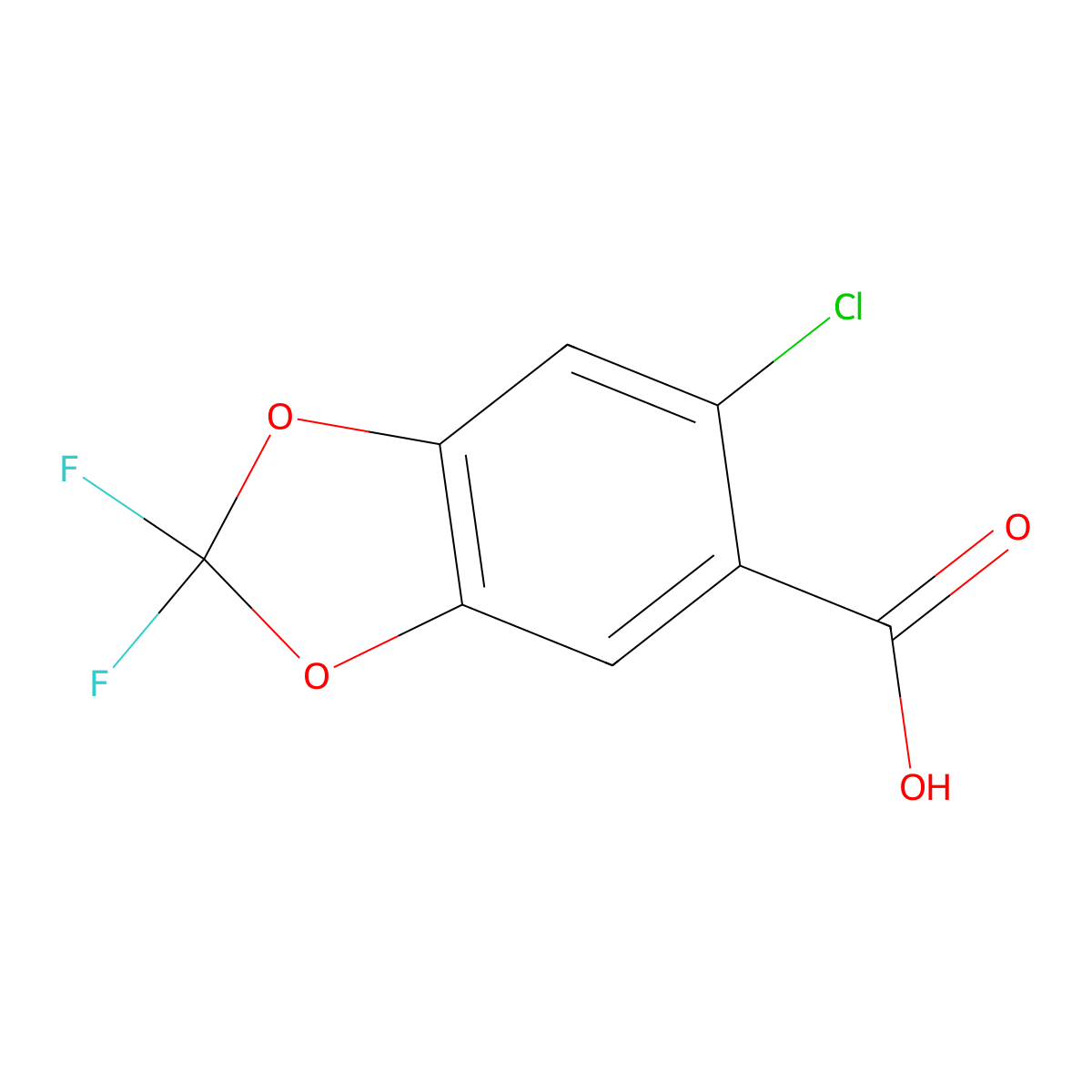 6-Chloro-2,2-difluoro-1,3-benzodioxol-5-carboxylic acid molecular structure, CAS 1301739-64-9