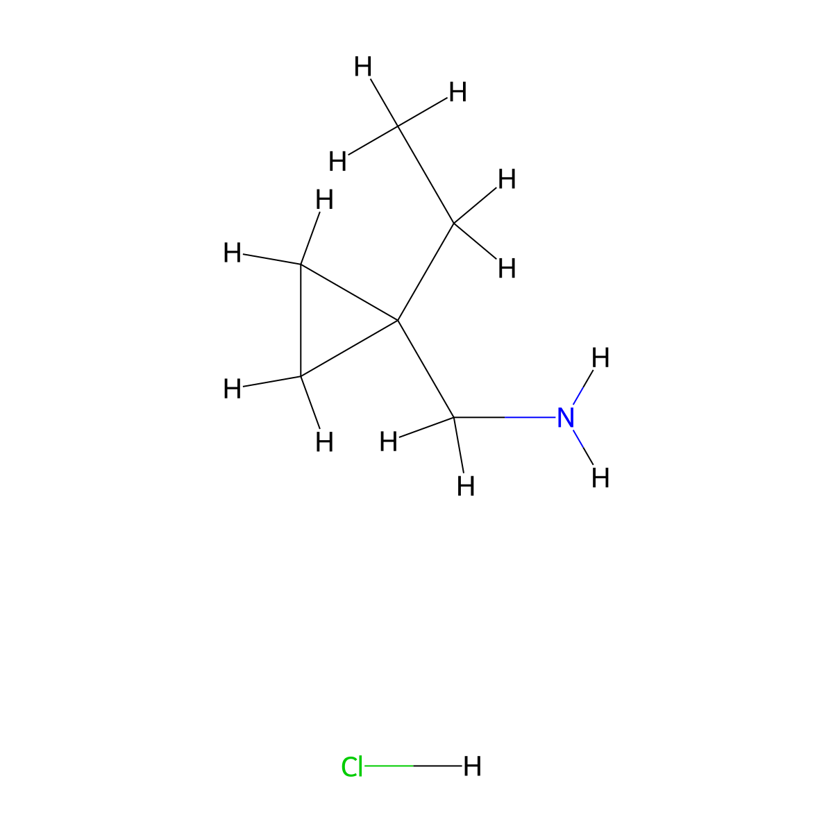 (1-Ethylcyclopropyl)methanamine hydrochloride molecular structure, CAS 1301739-69-4
