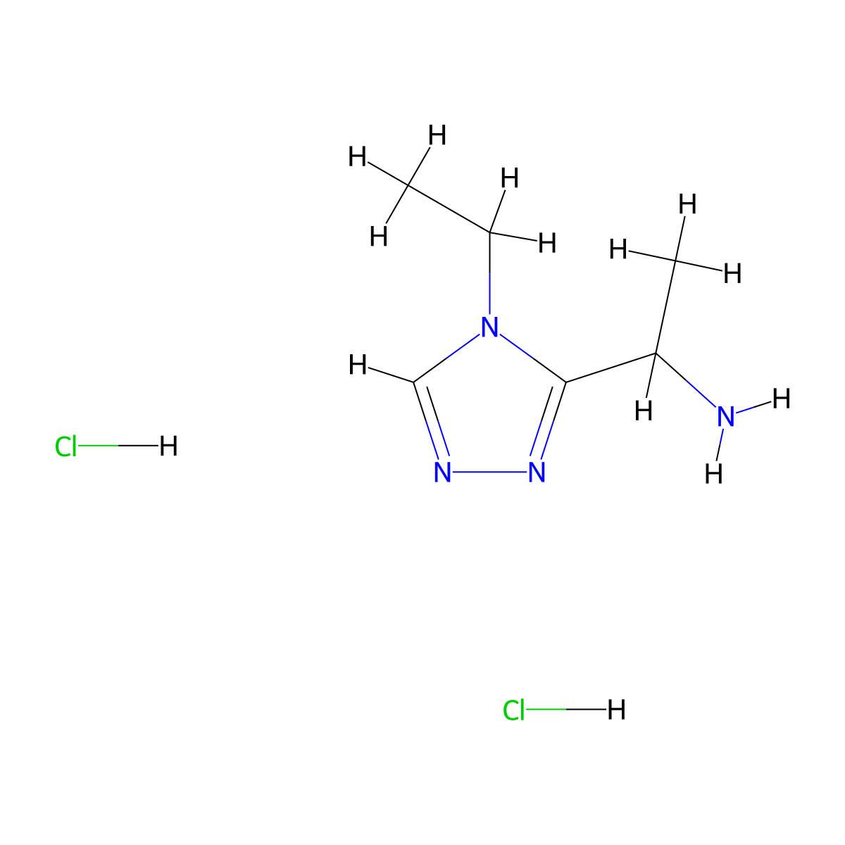 [1-(4-Ethyl-4H-1,2,4-triazol-3-yl)ethyl]amine dihydrochloride molecular structure, CAS 1301739-71-8