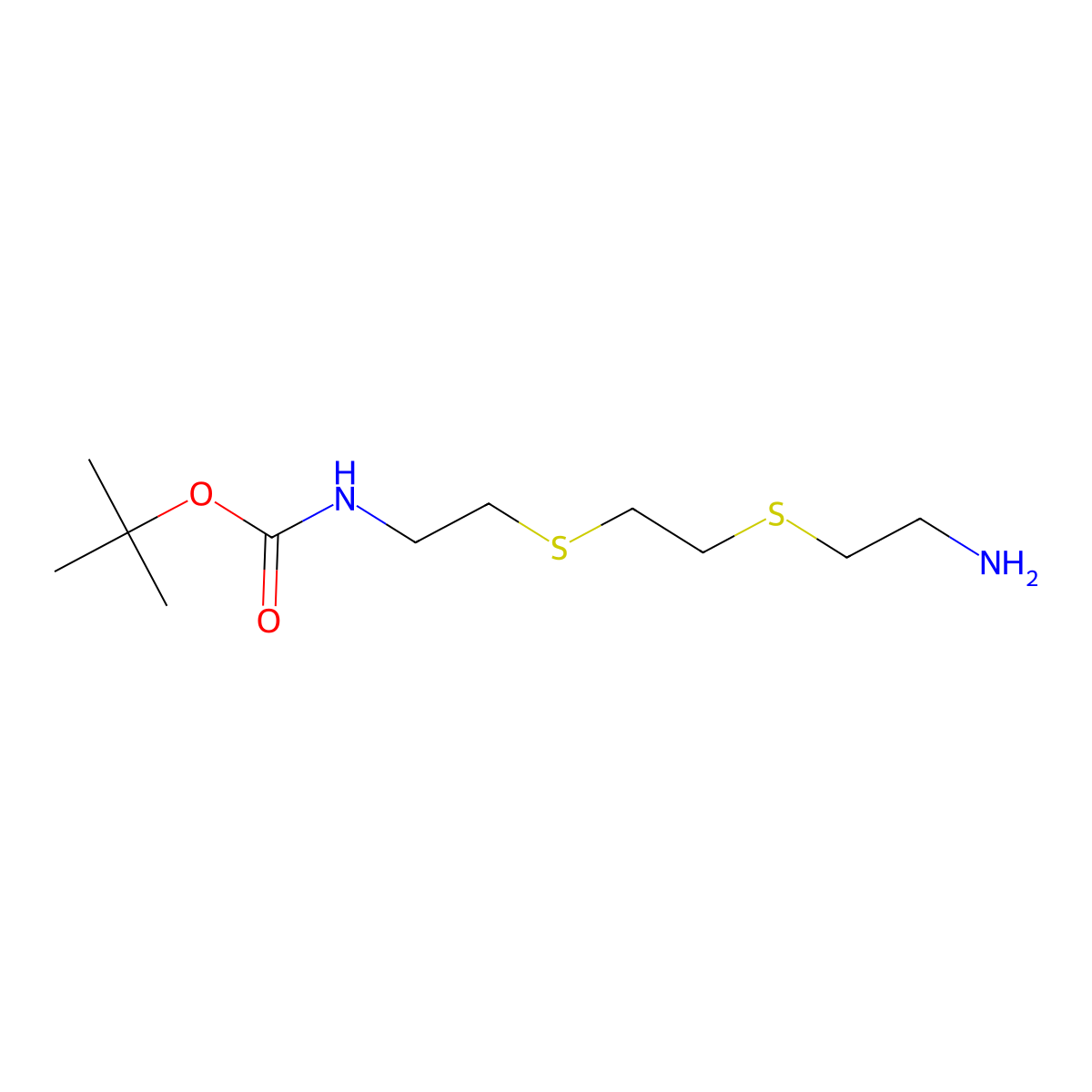 1-(t-Butyloxycarbonyl-amino)-3,6-dithio-8-octaneamine hydrochloride molecular structure, CAS 1301739-93-4