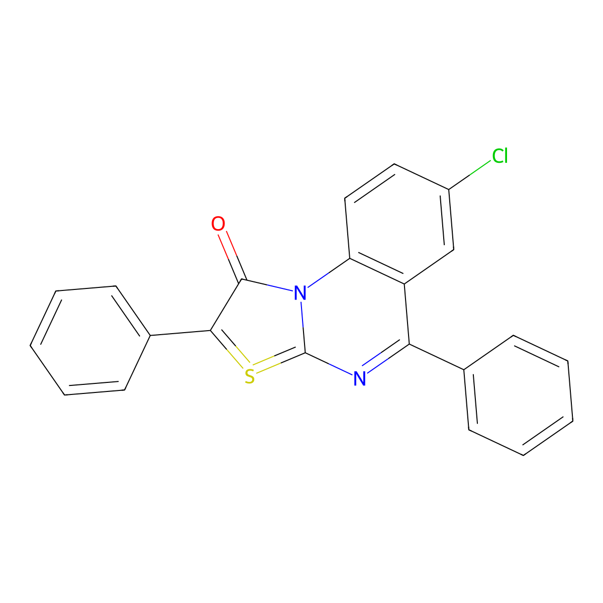7-Chloro-2,5-diphenyl[1,3]thiazolo[3,2-a]quinazolin-10-ium-1-olate molecular structure, CAS 1301740-10-2